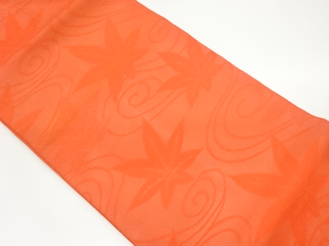  紗 流水に紅葉模様織出し名古屋帯